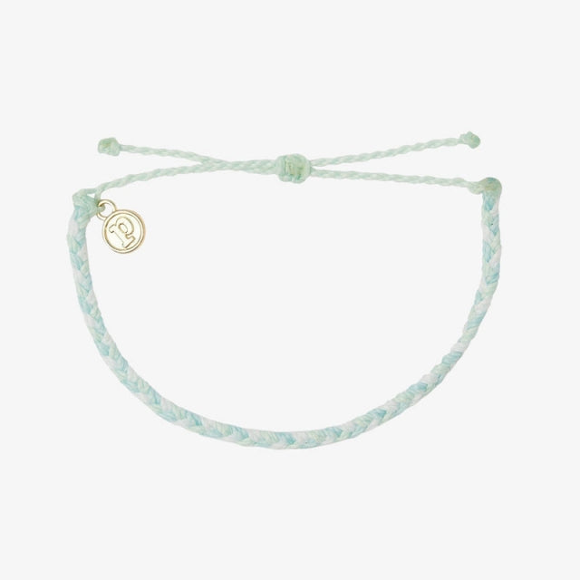 Pura Vida Mini Braided Solid Bracelet Multi - Cool Shoreline