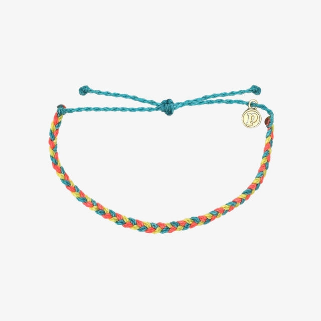 Pura Vida Mini Braided Solid Bracelet Rainbow Sherbert