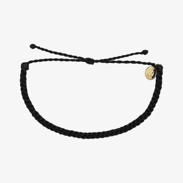 Pura Vida Mini Braided Solid Bracelet Black