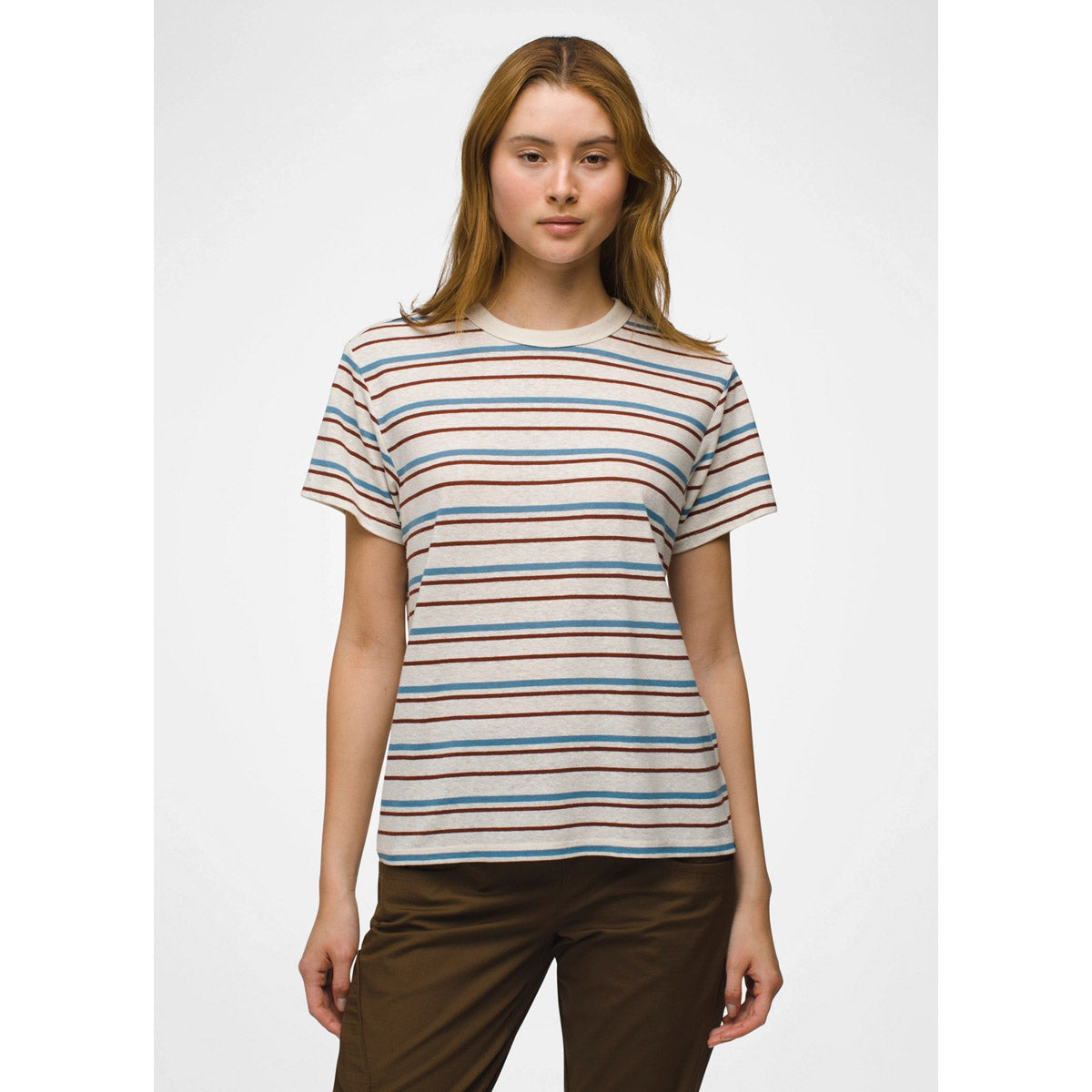 Prana W Cozy Up SS Crew High Tide Stripe