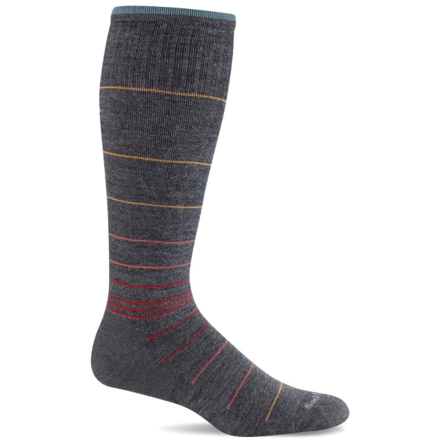 Sockwell Mens Circulator Graduated Compression Socks 851 Charcoal Multi Stripe