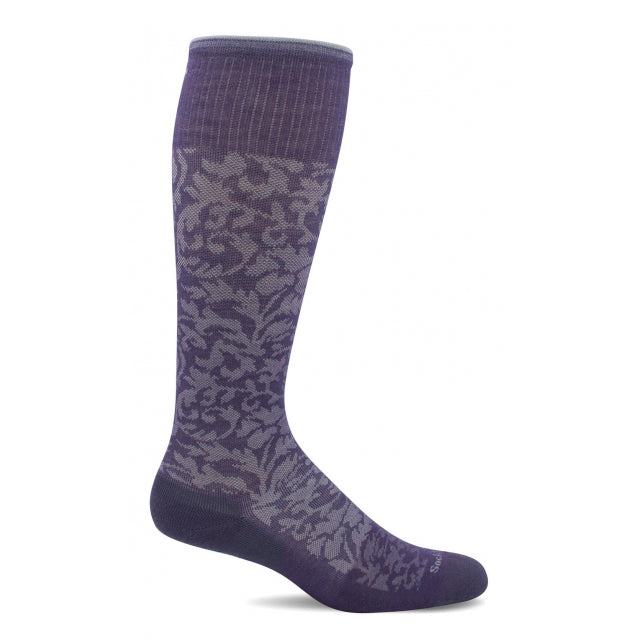 Sockwell Womens Damask Graduated Compression Socks 350 Plum