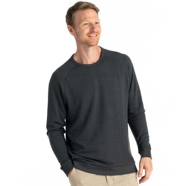 Free Fly Apparel M Bamboo Lightweight Fleece Crew 328 Black Sand