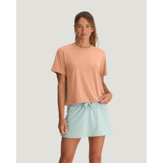 Free Fly Apparel Womens Elevate Lightweight Tee 663 Light Coral
