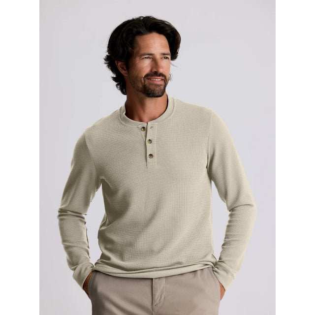 Free Fly Apparel Mens Waffle Long Sleeve Henley 001 Sandstone