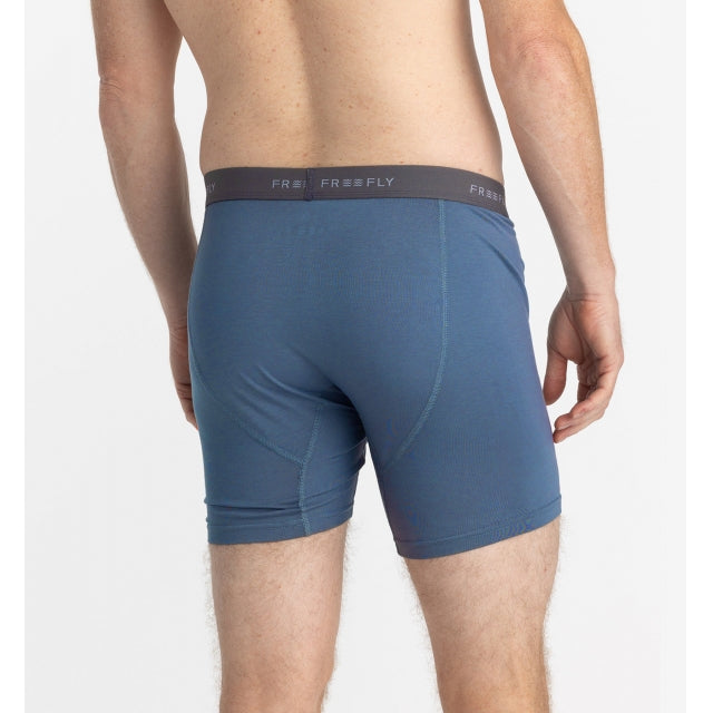 Free Fly Apparel Mens Bamboo Motion Boxer Brief 447 late Blue / S