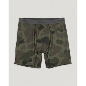 Free Fly Apparel Mens Bamboo Motion Boxer Brief P004 Vintage Camo Oil Green