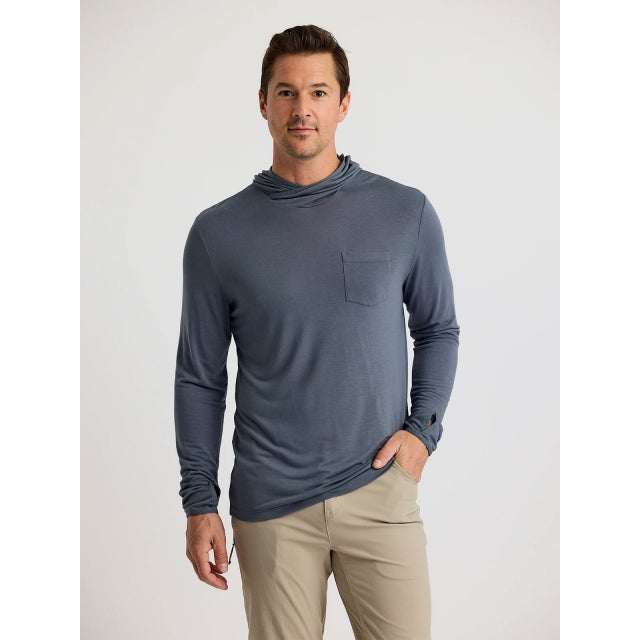 Free Fly Apparel Mens Bamboo Lightweight Hoodie 325 Storm Cloud