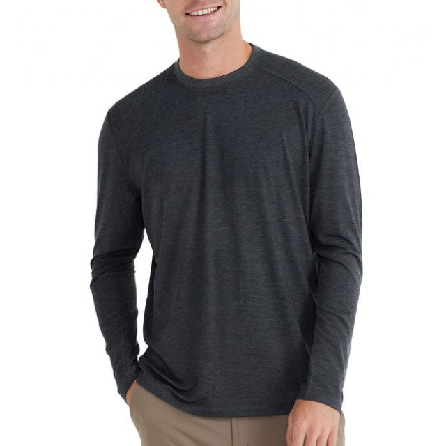 Free Fly Apparel Men&#39;s Bamboo Midweight Long Sleeve 115 Heather Black