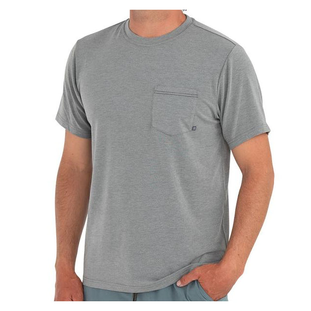 Free Fly Apparel Mens Bamboo Flex Pocket Tee Heather Graphite