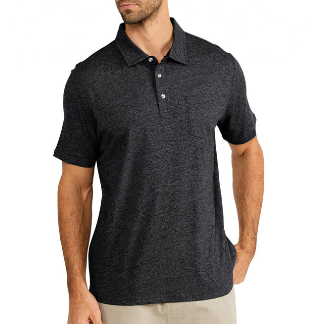 Free Fly Apparel Men&#39;s Bamboo Heritage Polo 305 Heather Black