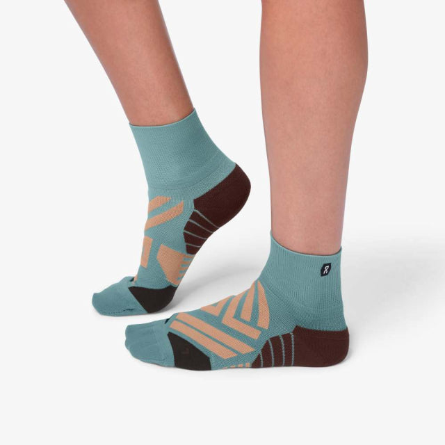 On Running Womens Mid Sock Sea/Rosebrown