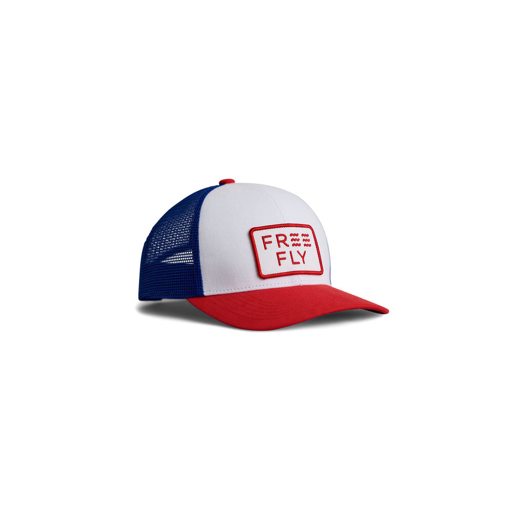 Free Fly Apparel Youth Wave Trucker Hat Bright Red
