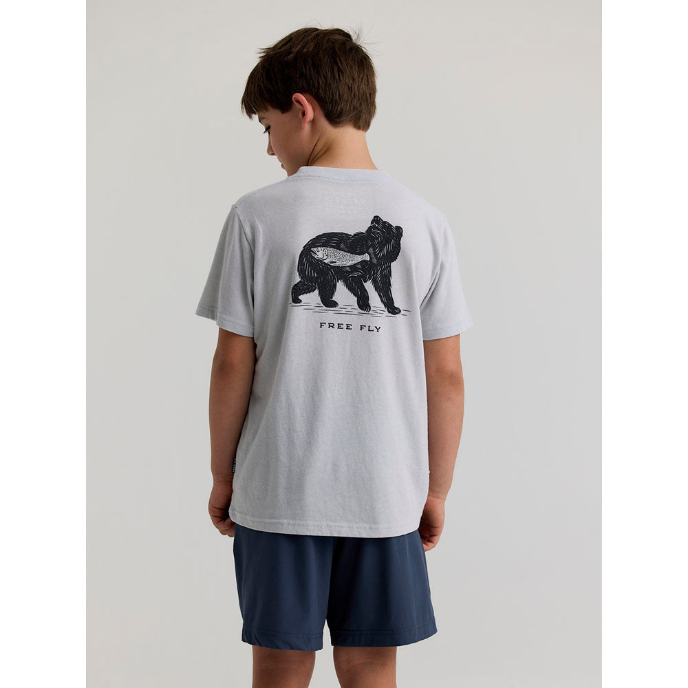 Free Fly Apparel Youth Wild Caught Tee Heather Aspen Grey