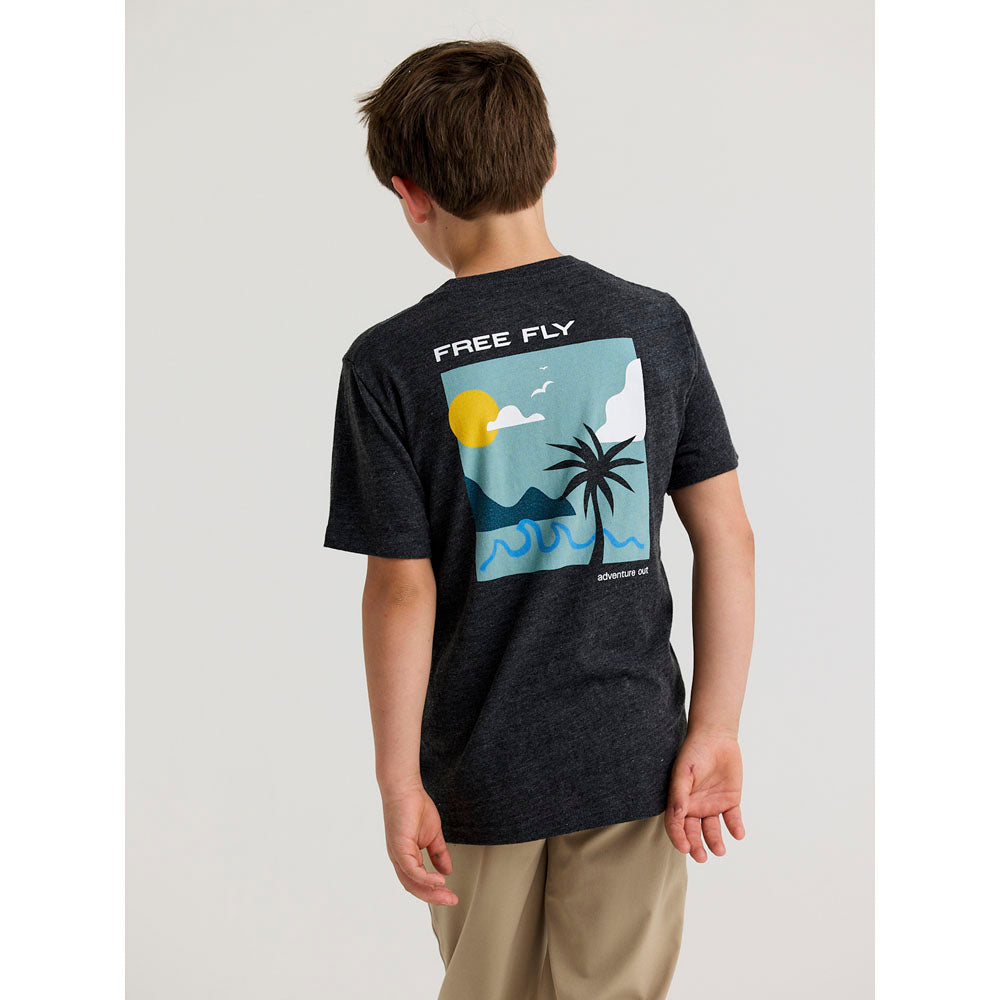 Free Fly Apparel Youth Downshore Tee Heather Black Sand