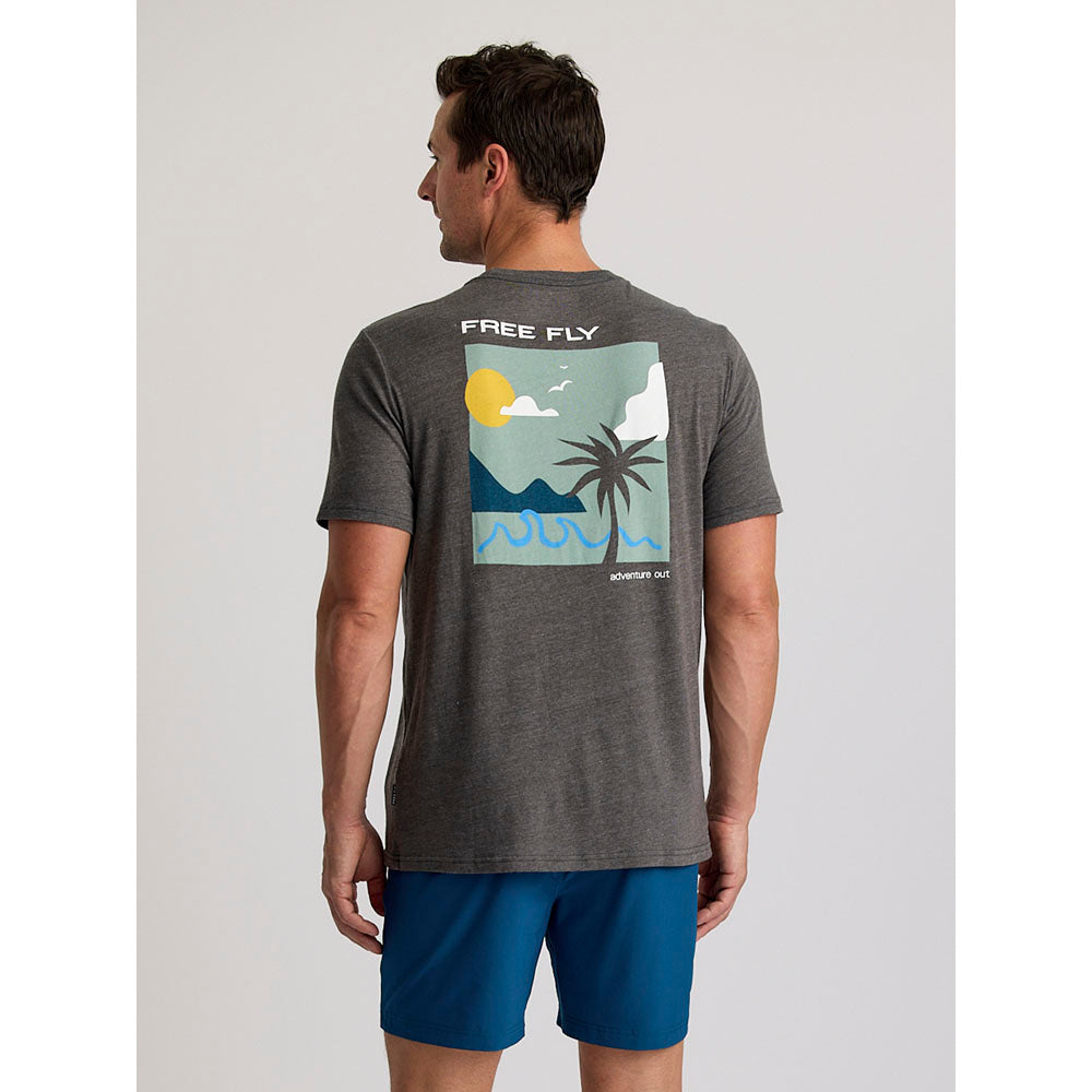 Free Fly Apparel Mens Downshore Tee Heather Black Sand