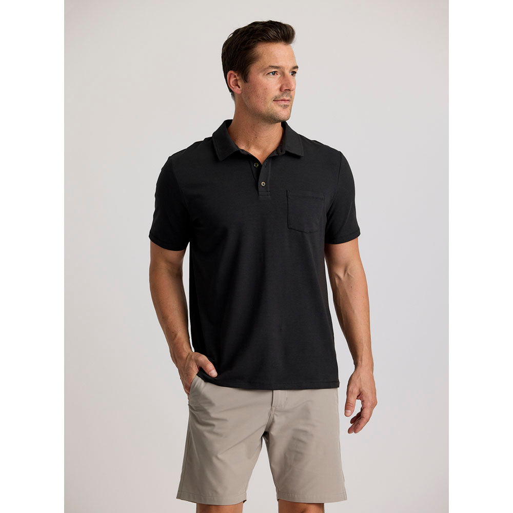 Free Fly Apparel Mens Bamboo Current Polo Black