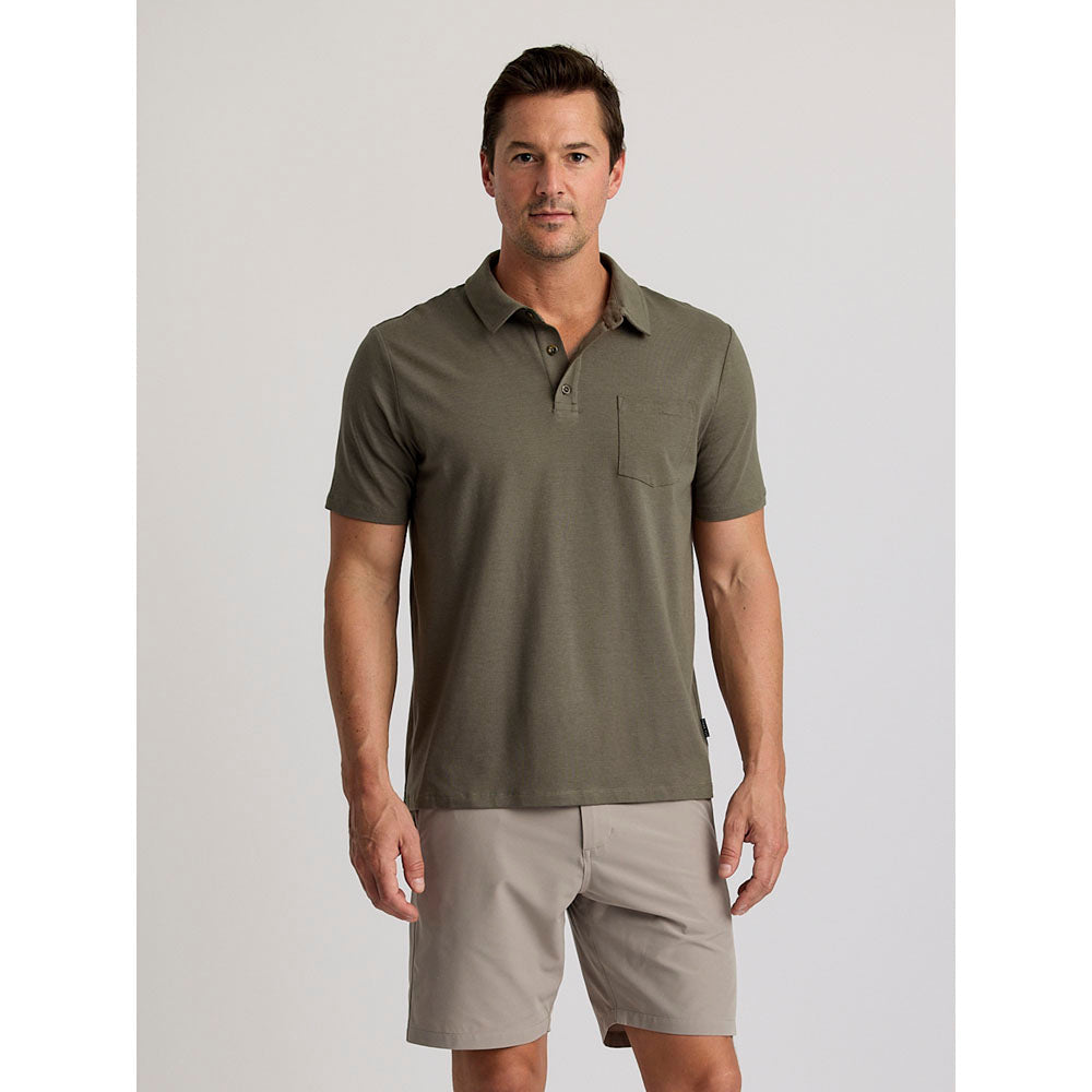Free Fly Apparel Mens Bamboo Current Polo Fatigue