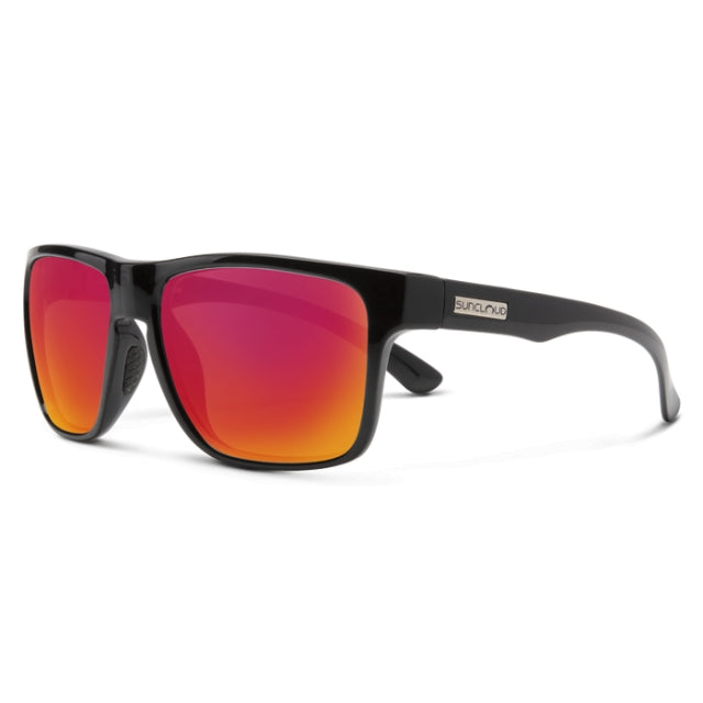Suncloud Rambler Sunglasses (Medium Fit) Mt Black | Polar Red Mir