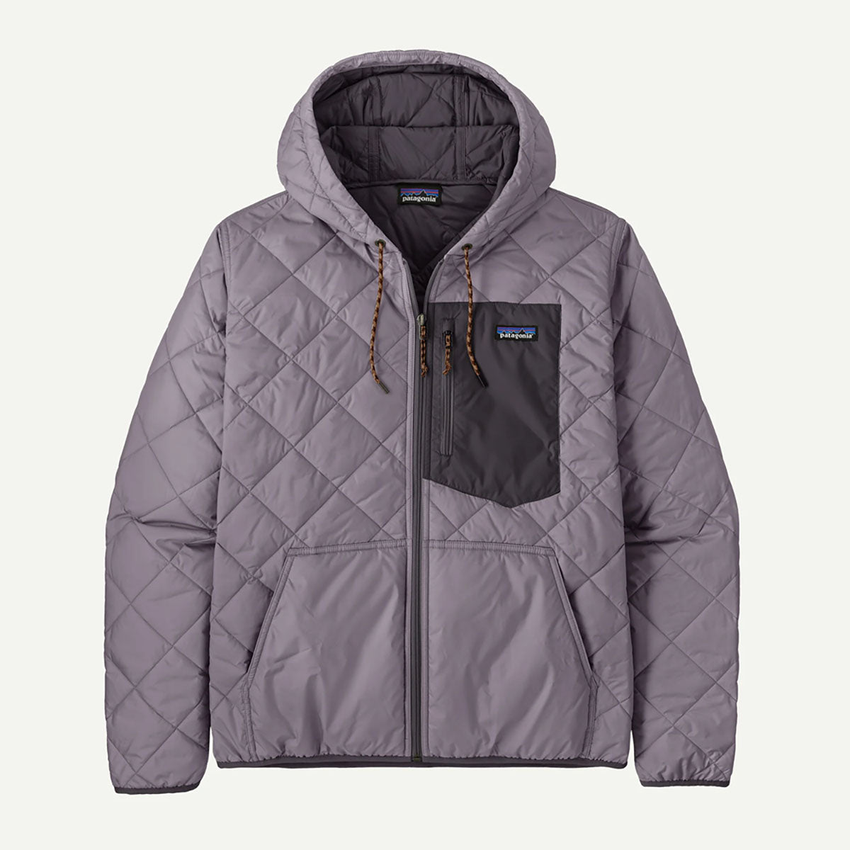 Patagonia Mens Diamond Quilted Bomber Hoody May Grey