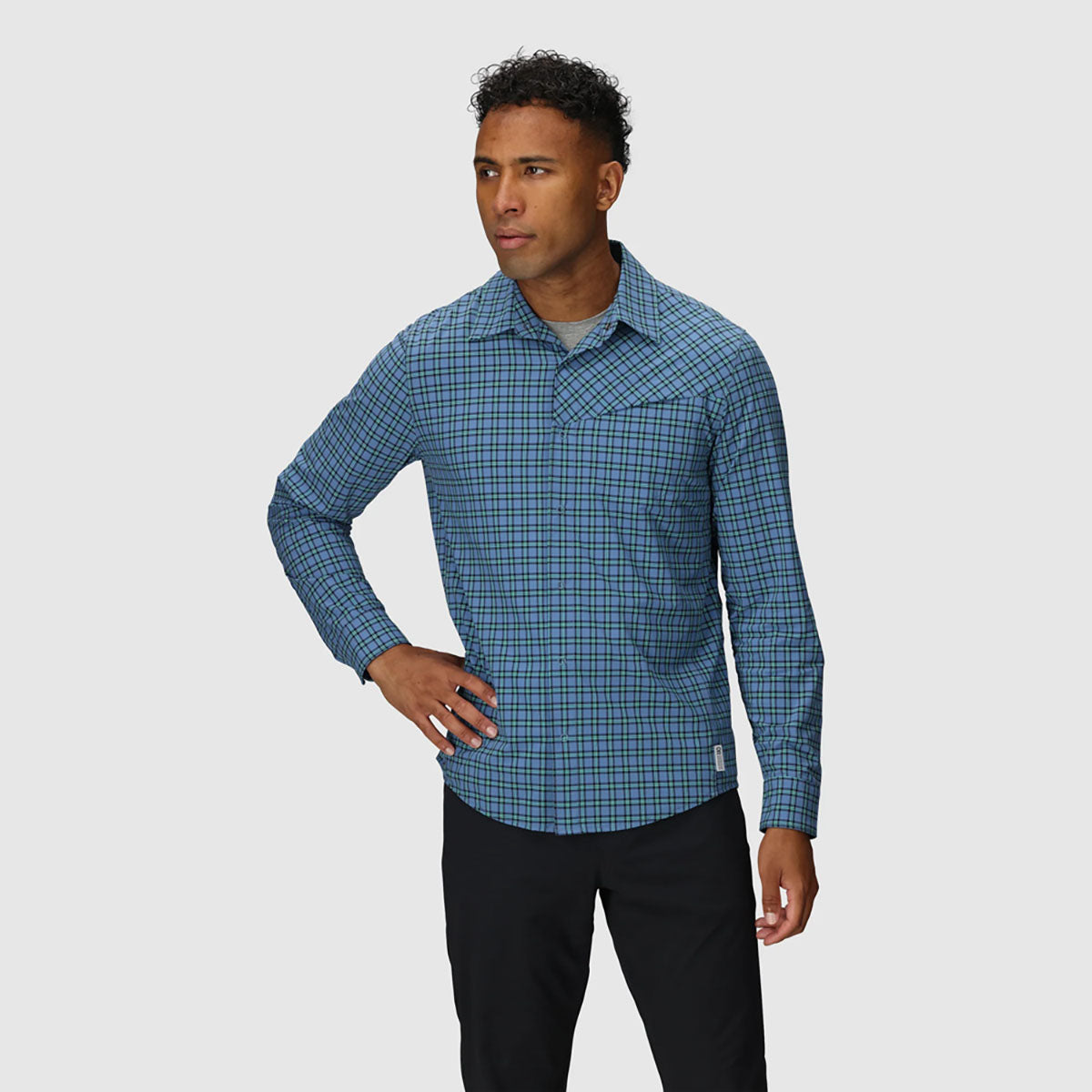 Outdoor Research Mens Astroman Long Sleeve Sun Shirt Maldives Plaid