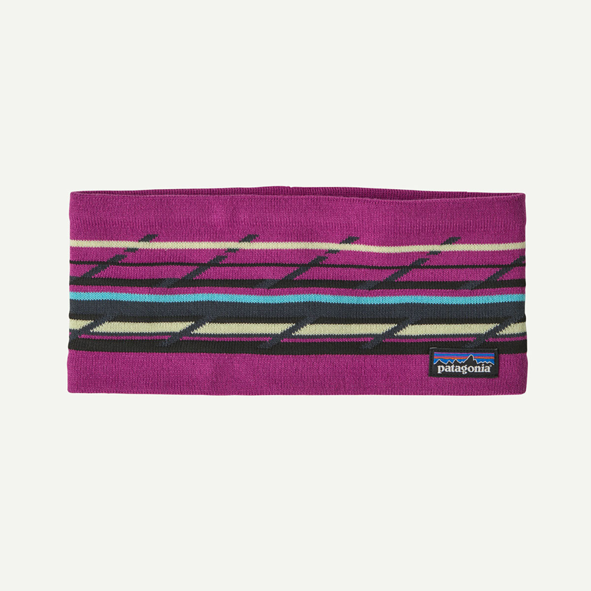 Patagonia Powder Town Headband Mountain Minded Geo: Amaranth Pink