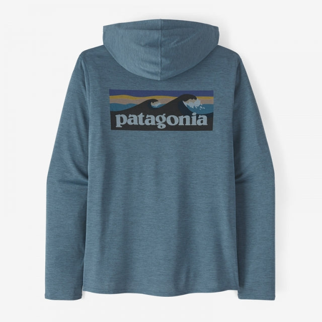 Patagonia Men&#39;s Capilene Cool Daily Graphic Hoody BLUX Boardshort Logo: Utility Blue X-Dye