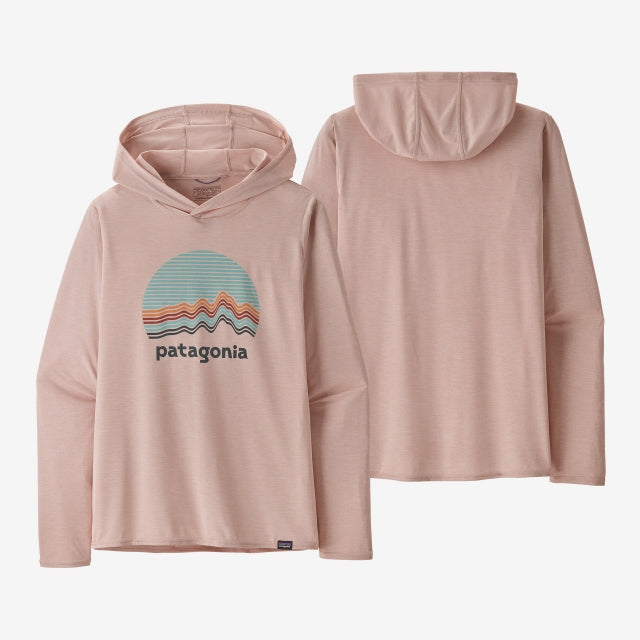 Patagonia Women&#39;s Cap Cool Daily Graphic Shirt RMCX Ridge Rise Moonlight: Cozy Peach X-Dye