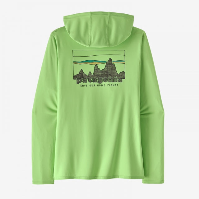 Patagonia Women&#39;s Capilene Cool Daily Graphic Hoody SKLG &#39;73 Skyline: Salamander Green