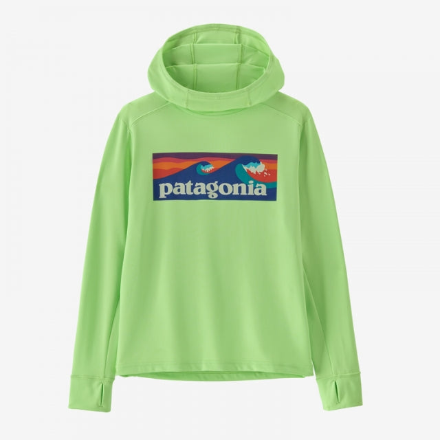 Patagonia Kids&#39; Capilene Silkweight Hoody BLSA Boardshort Logo: Salamander Green