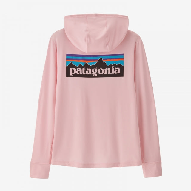 Patagonia Kids&#39; Capilene Silkweight Hoody PLPE P-6 Logo: Peaceful Pink