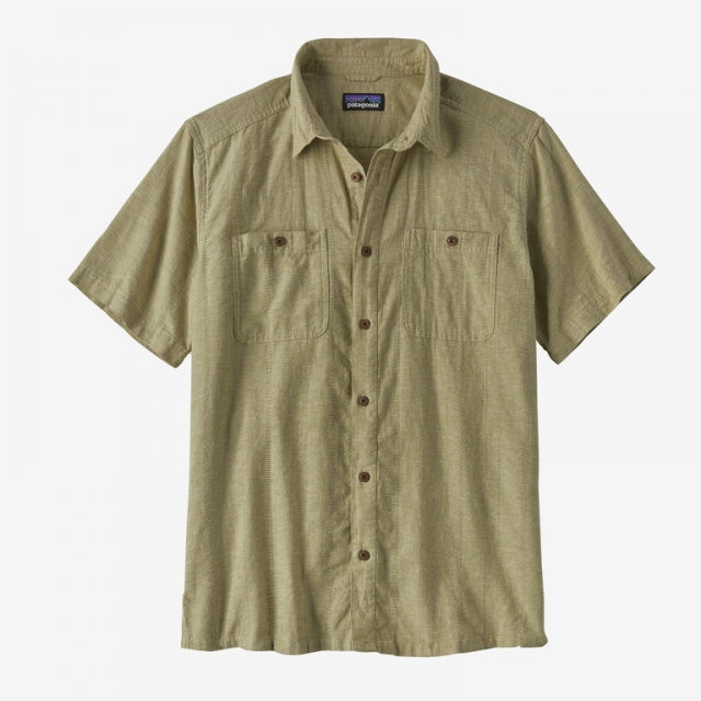 Patagonia Men&#39;s Back Step Shirt SDBG Swell Dobby: Buckhorn Green