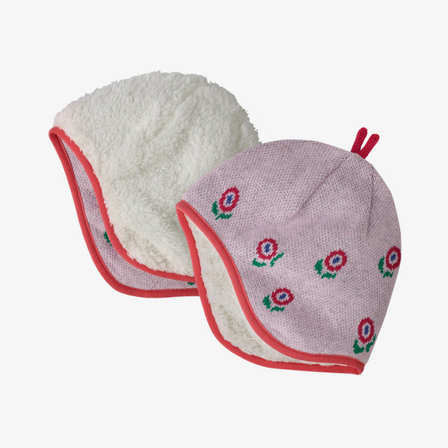 Patagonia Baby Reversible Beanie Happy Flower: Seafan Pink