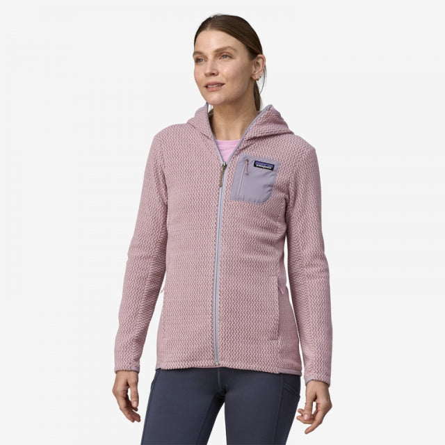 Patagonia Women&#39;s R1 Air Full-Zip Hoody MLKE Milkweed Mauve