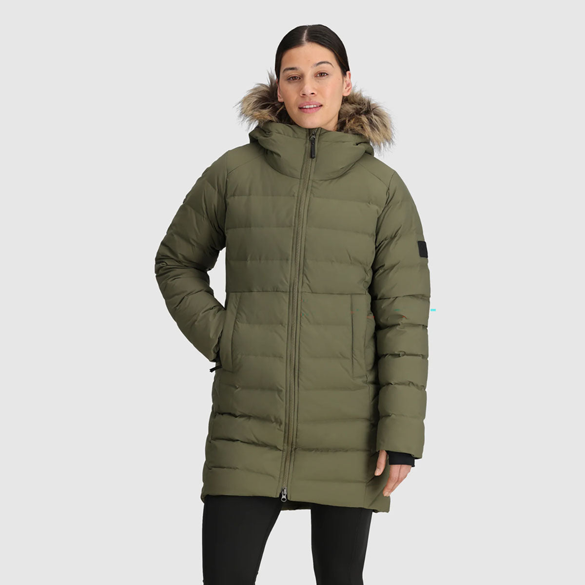 Outdoor Research Womens Coze Lux Down Parka Ranger Green