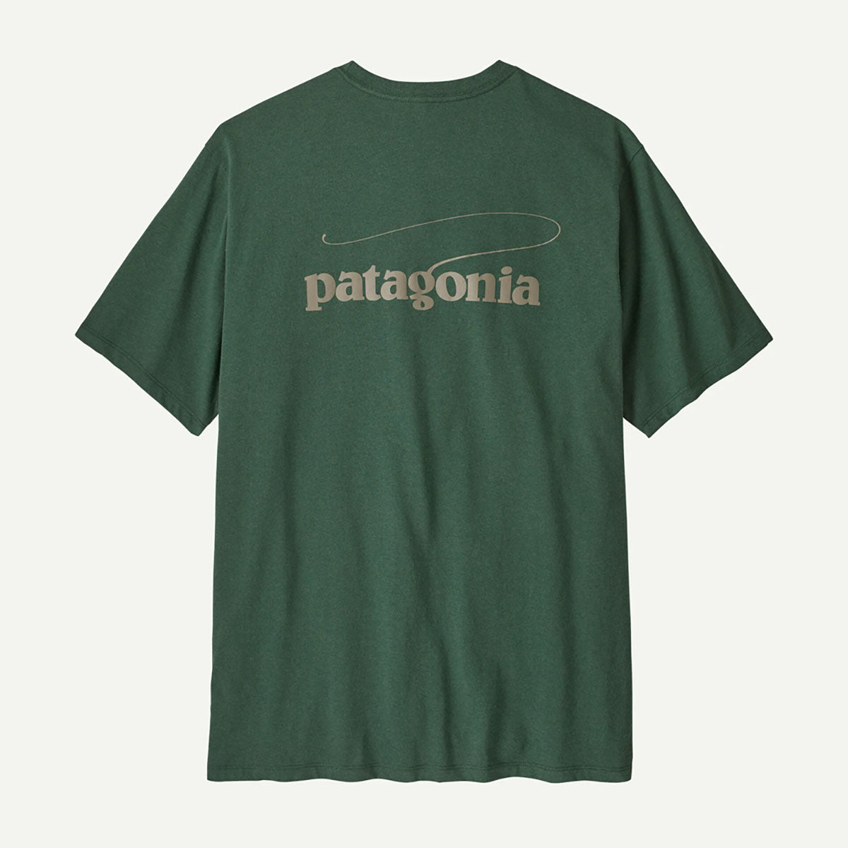Patagonia Mens Casting Logo Responsibili-Tee Canopy Green