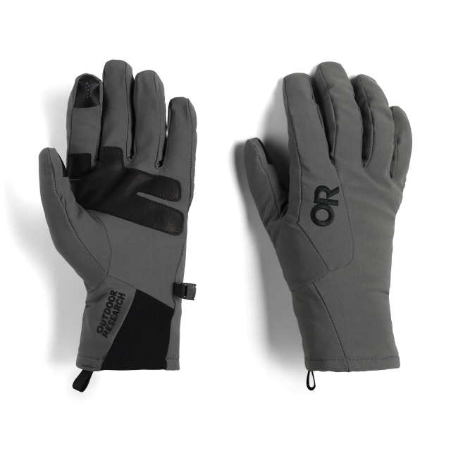 Outdoor Research Mens Sureshot Softshell Gloves Charcoal