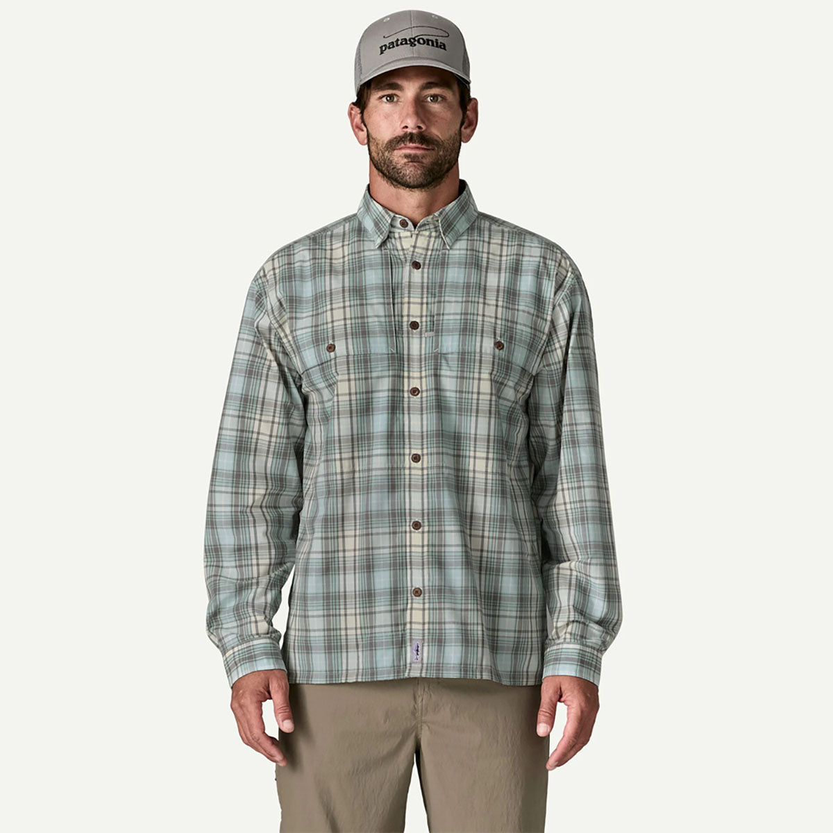 Patagonia Mens Long-Sleeved Island Hopper Shirt ongshore: Dyno White / L