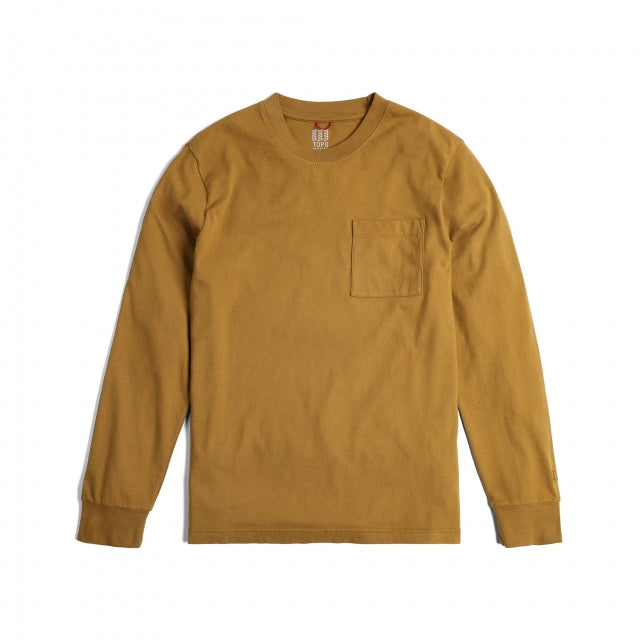 Topo Designs M Dirt Pocket Tee LS 251 Dark Khaki