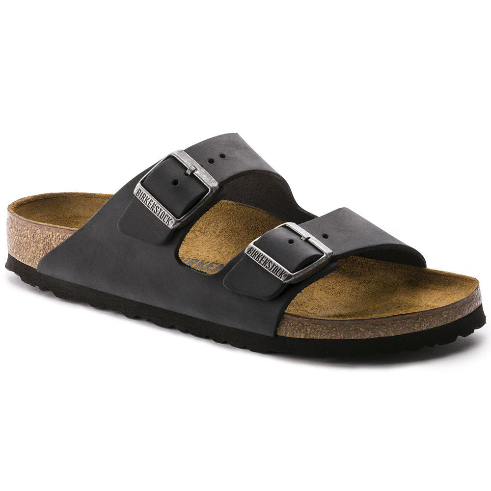 Birkenstock Arizona Soft Footbed Oiled Leather - Narrow Black
