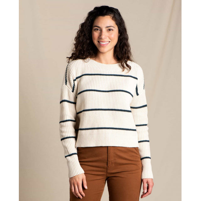 Toad&amp;Co. Women&#39;s Bianca II Sweater 155 Almond tripe / S