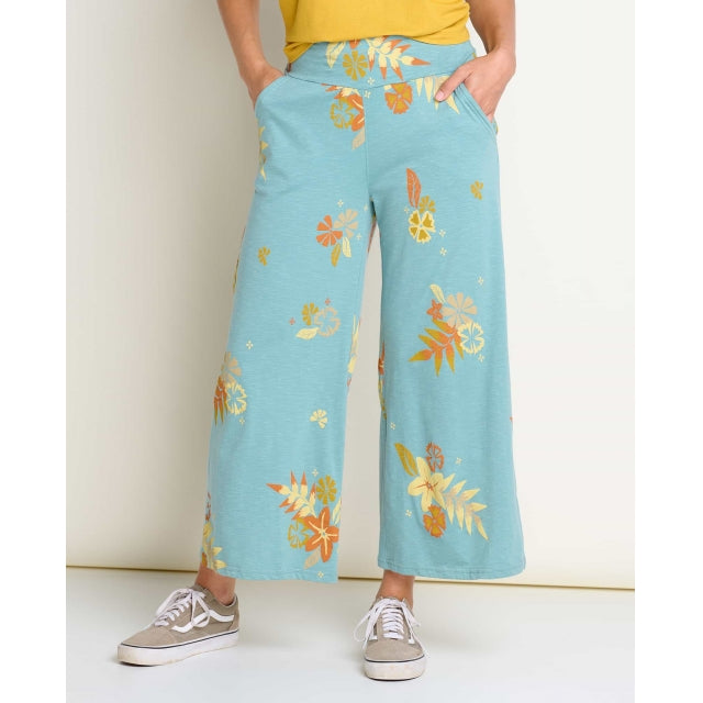 Toad&Co. Womens Chaka Wide Leg Pant 469 Mineral g Floral Print / L