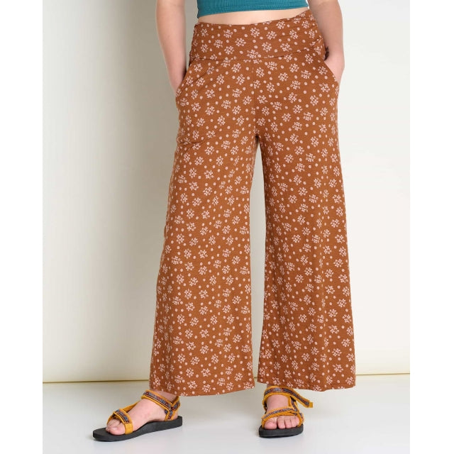 Toad&Co. Womens Chaka Wide Leg Pant 217 Fawn Polka Dot Print