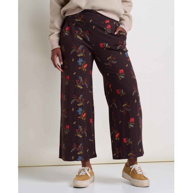 Toad&amp;Co. Women&#39;s Chaka Wide Leg Pant 240 Carob Bouquet Print