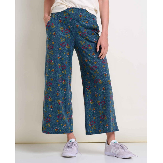 Toad&amp;Co. Women&#39;s Chaka Wide Leg Pant 987 True Navy Flower Print