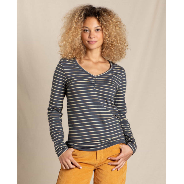 Toad&amp;Co. W Rose LS Tee 023 oot Stripe / S