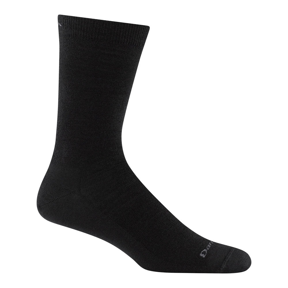 Darn Tough Mens Solid Crew Lightweight Lifestyle Socks Black