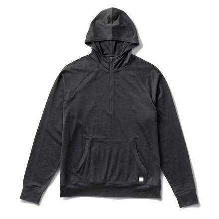 Vuori Men&#39;s Ponto Performane 1/2 Zip Hoodie HBK Black Heather