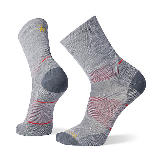 Smartwool Men&#39;s Run Zero Cushion Mid Crew Socks 039 Light Gray