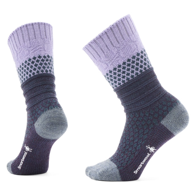 Smartwool Women&#39;s Everyday Popcorn Cable Crew Socks 46 Ultra Violet / L